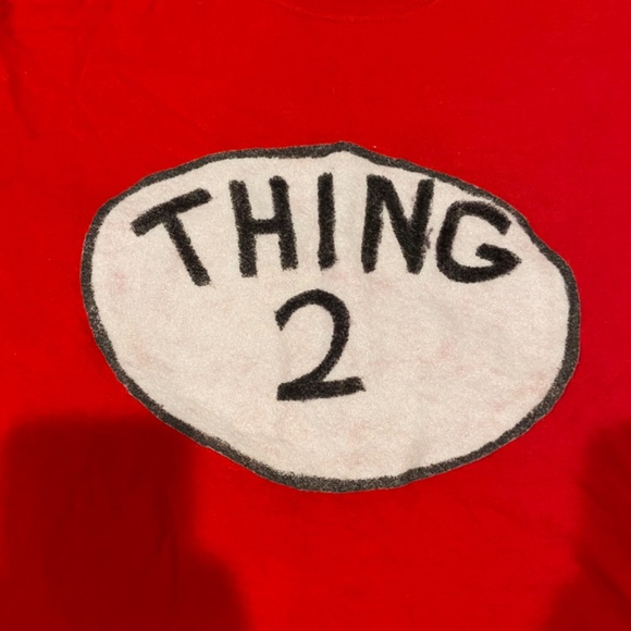 Homemade Dr. Seuss Thing 2 T-Shirt – Red Gildan Youth XL - Picture 2 of 3